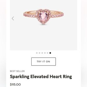 Sparkling Elevated Heart Ring Size 5